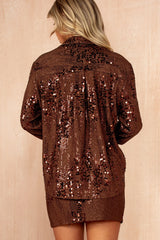 Emiliana Chocolate Sequin Mini Skirt