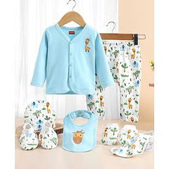Babyhug 100 % Cotton Baby Clothing Gift Sets Pack of 7 - Blue