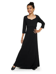 CHARLOTTE (Style #128Y) - Heart Shaped Neck, 3/4 Sleeve Dress - Youth