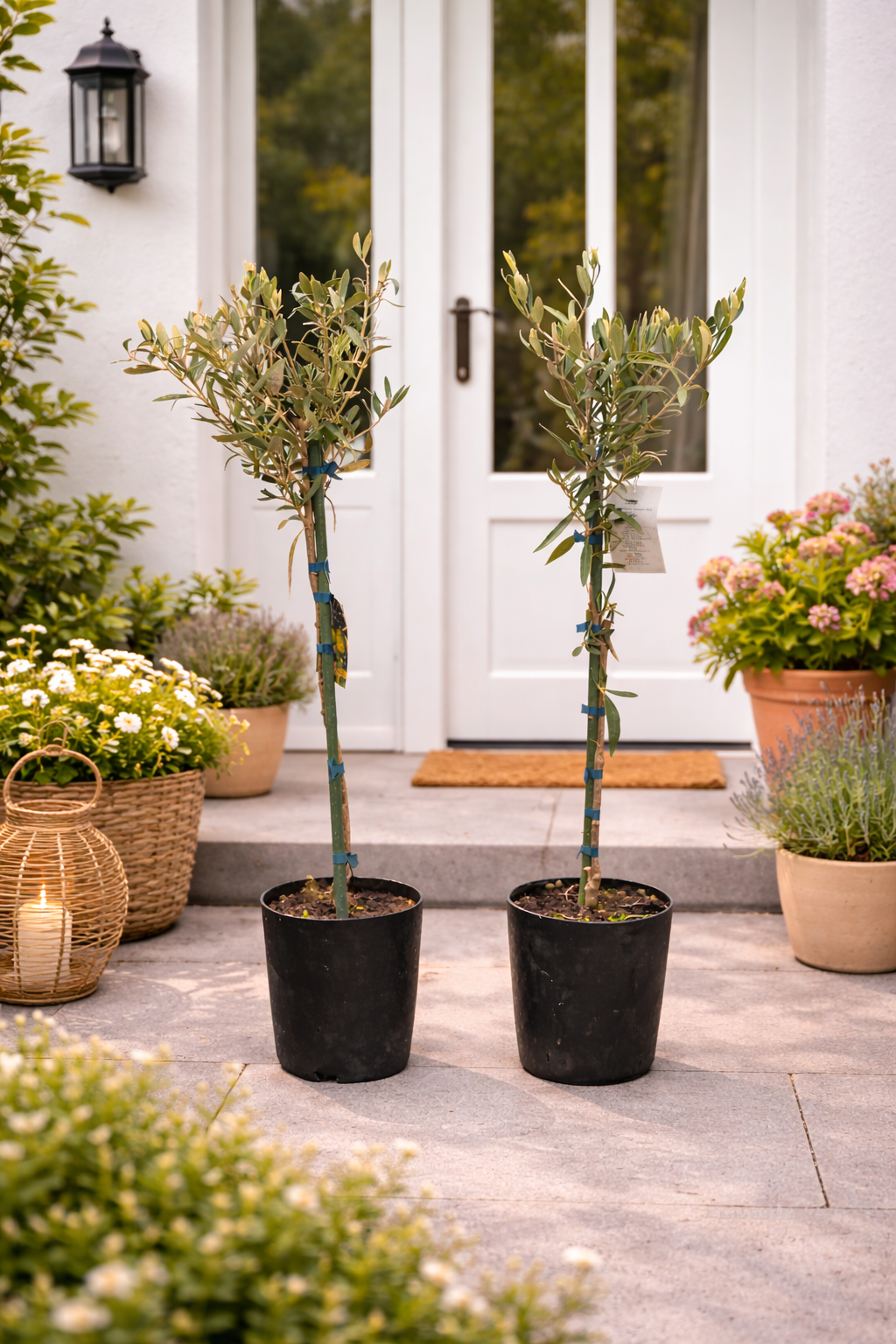 2x Olivenbaum 80–100 cm Olea europaea – Echter Olivenbaum, Mediterrane Pflanze, Winterhart im Kübel, Olivenpflanze