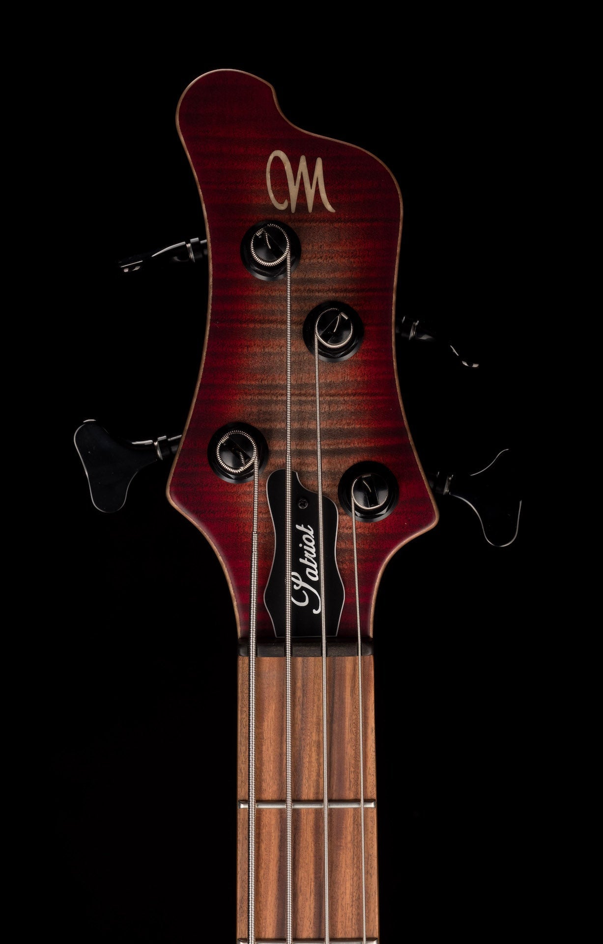 Mayones Patriot Classic 4 Flame Top Bass Satine Transparent Jeans Black 3-Tone Red Burst