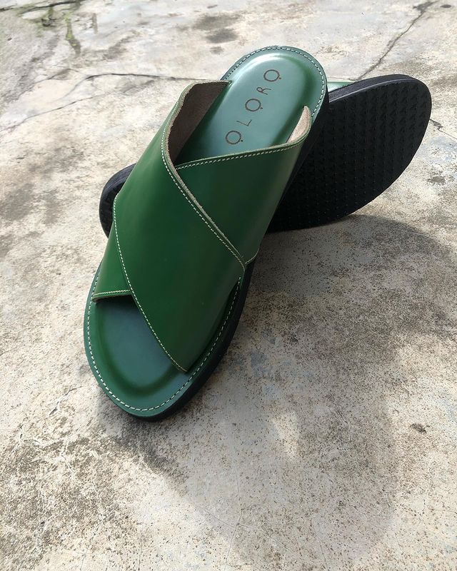 Opulence Leather Émeraude Sandals - Deep Green