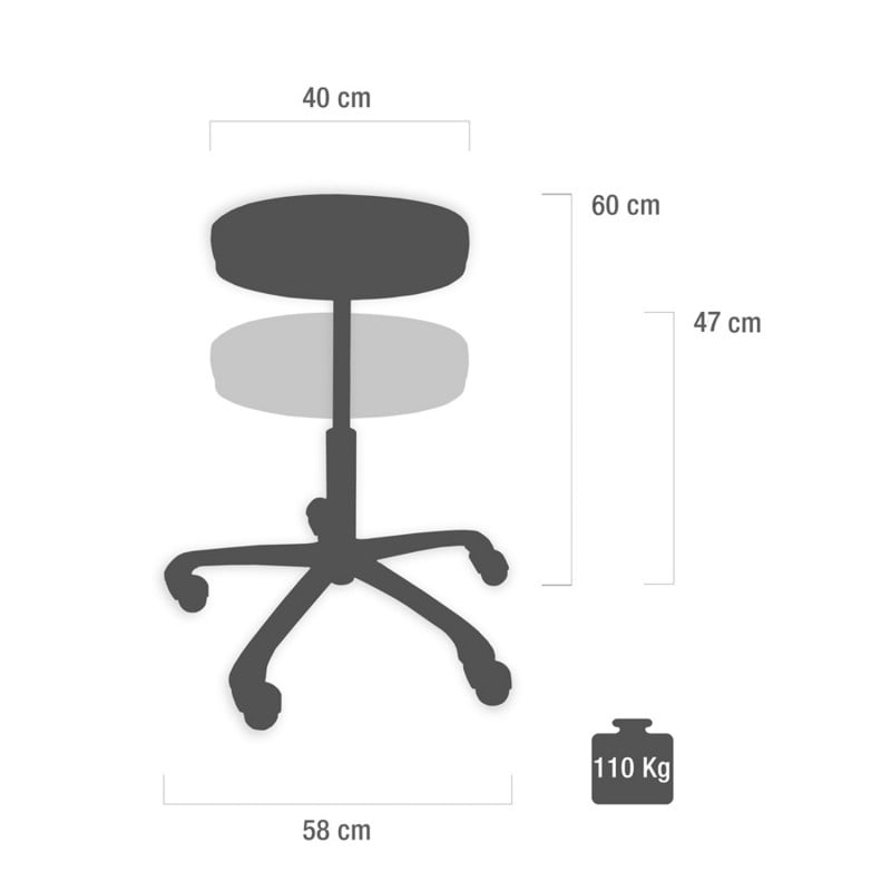 Medical Swivel Stool 46-70cm | blue Medvana UK