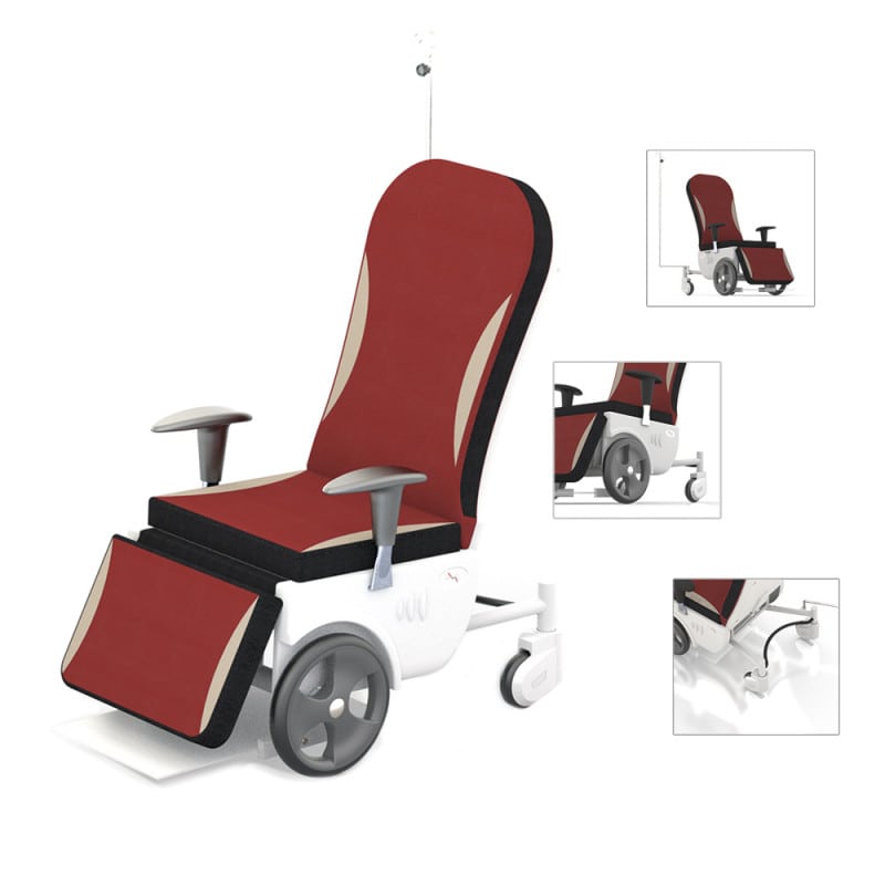 Patient Transport Chair «Gamma» coral Medvana UK
