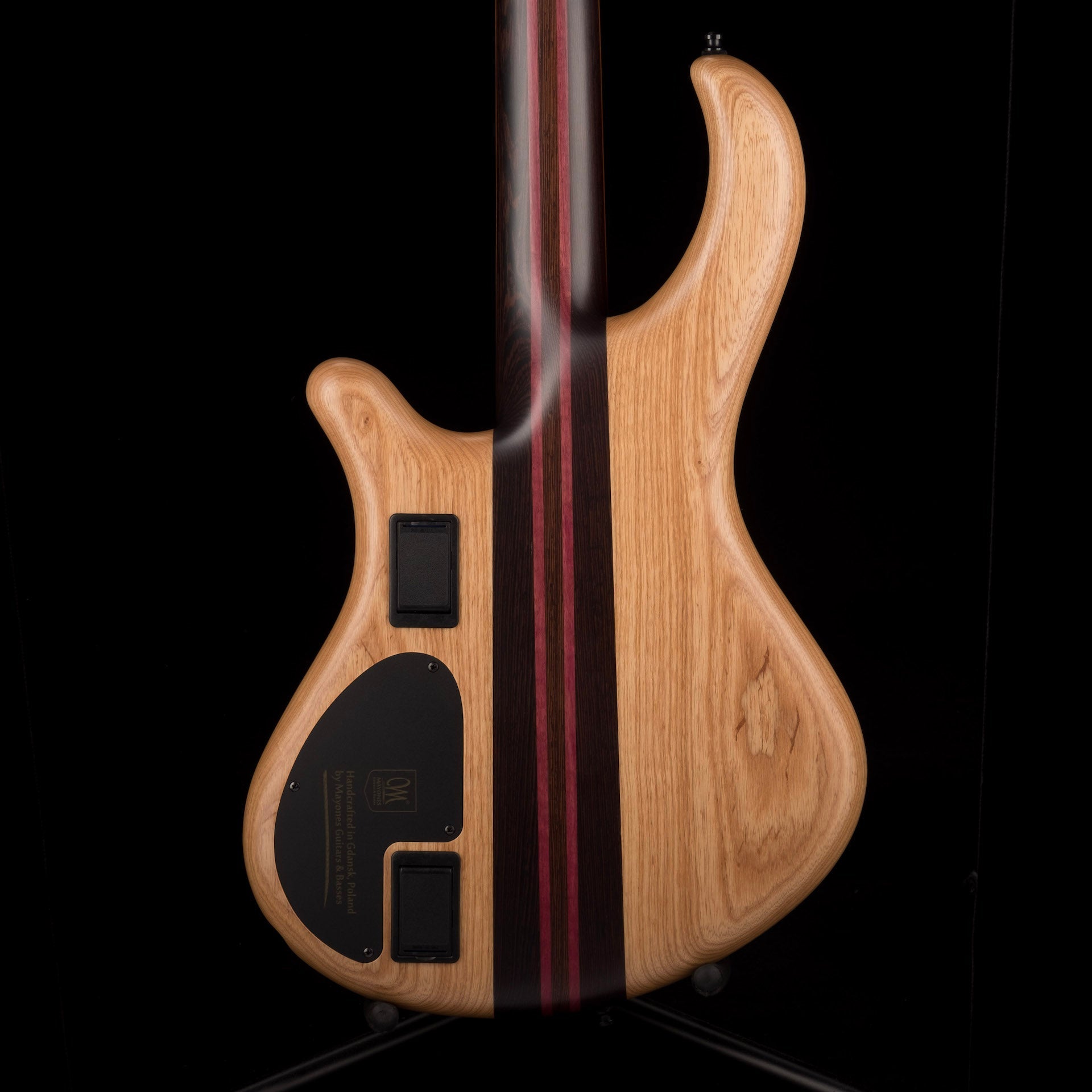 Mayones Patriot Classic 4 Flame Top Bass Satine Transparent Jeans Black 3-Tone Red Burst