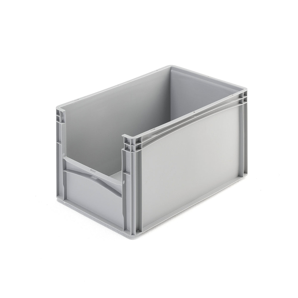 Helt nytt | Plastkasse FRASER, L600 B400 H320 mm, grå