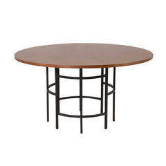 VENTURE DESIGN Copenhagen spisebord brun MDF og sort metal Ø140