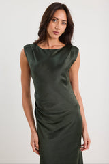 Georgia Zoe Fruition Forest Satin Bias Maxi Dress