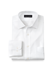 Product Image of Non-iron Cotton Pinpoint Solid Spread Collar Dress Shirt-White