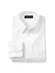 Product Image of Non-iron Cotton Herringbone Point Collar Dress Shirt-White
