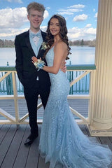 LTP0944,Blue Mermaid Prom Dress, Popular Long Prom Dress with Appliques