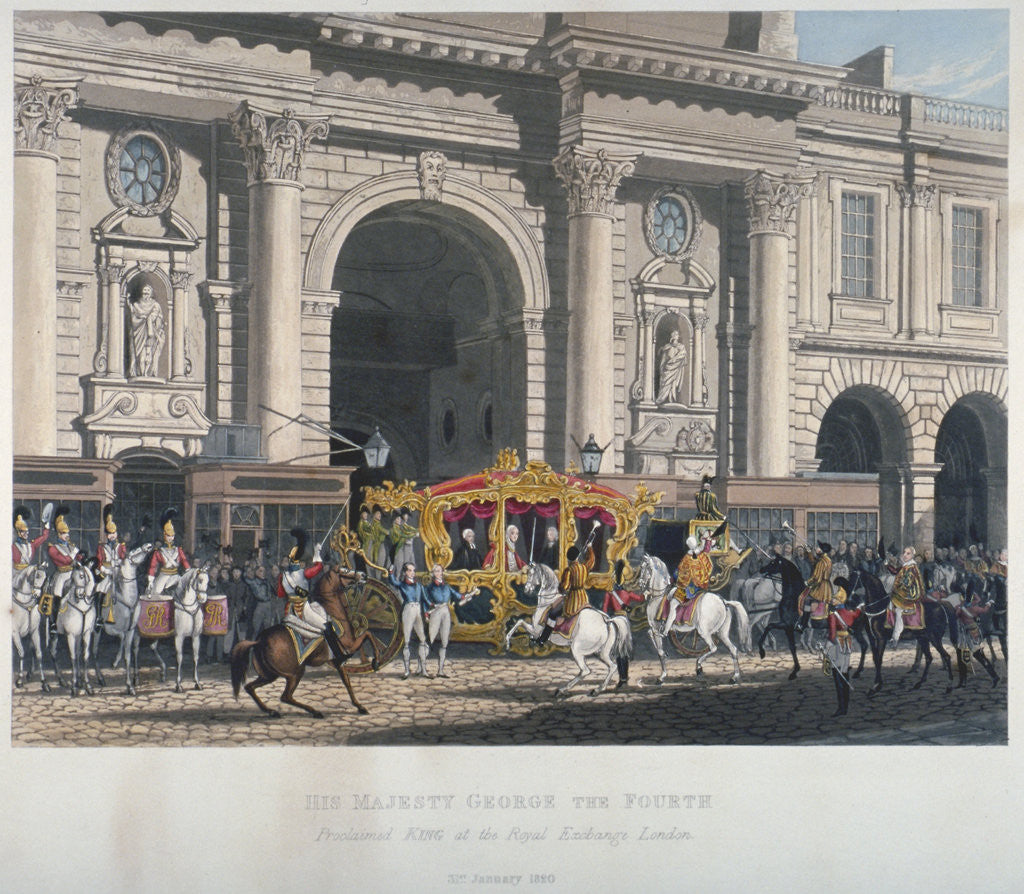 Proclaimation of George IV's accession to the throne at the Royal Exchange, London, 1820 (1827)