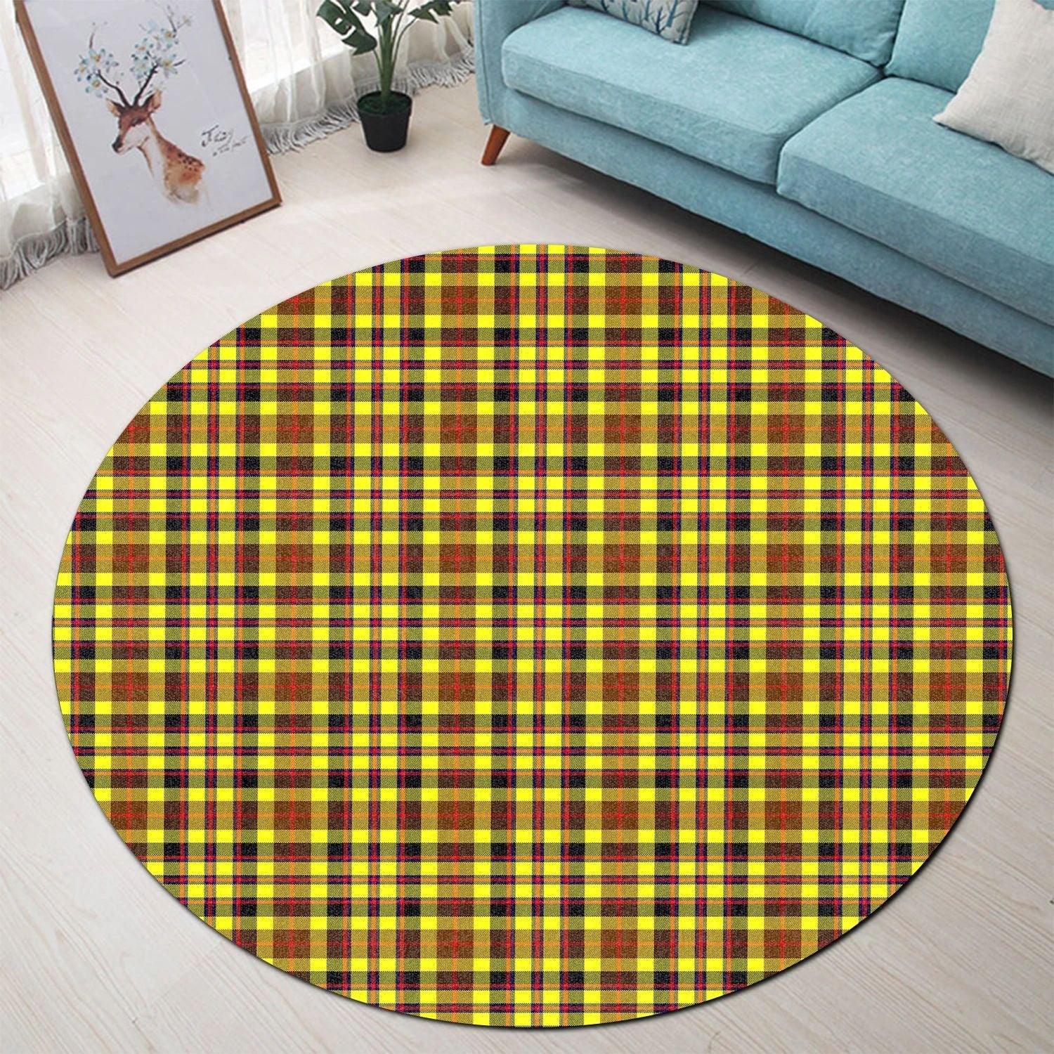Scottish Tartan Jardine Clan Round Rug