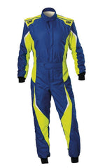 OMP TECNICA EVO OVERALL FIA 8856-2018 NAVY BLUE / GREY / CYAN SZ 48 FIA 8856-2018 + SFI
