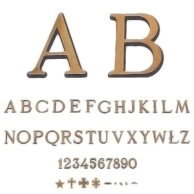 Lettere per lapidi in bronzo - Stile Romano patinato - Caratteri singoli