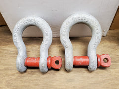 LOT OF 2 Crosby 1-1/8 in. Screw Pin Anchor Shackle 9-1/2 Ton 1018552 G-209 USA