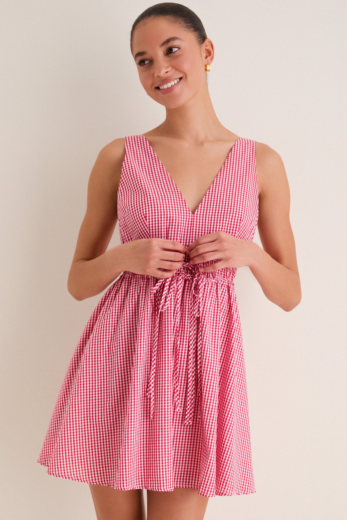Red Gingham Tessa Mini Dress