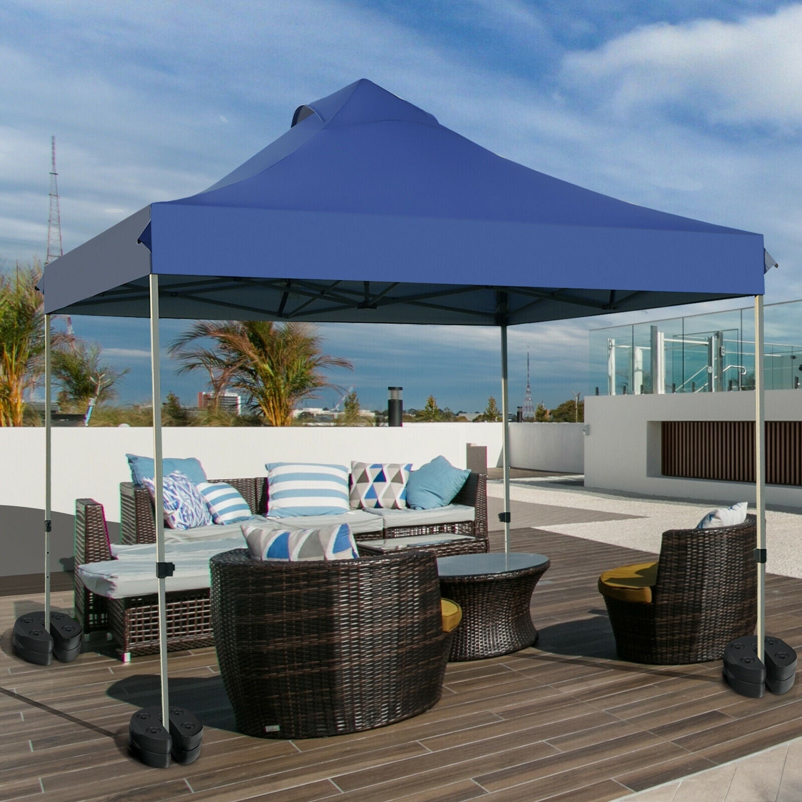6 pieces Weight Plates Patio Canopy Tent Gazebo Shade Umbrella Water Filled - Relaxacare