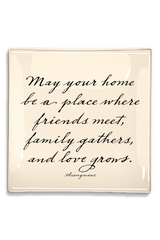 May Your Home Be A Place Where Love Decoupage Glass Tray