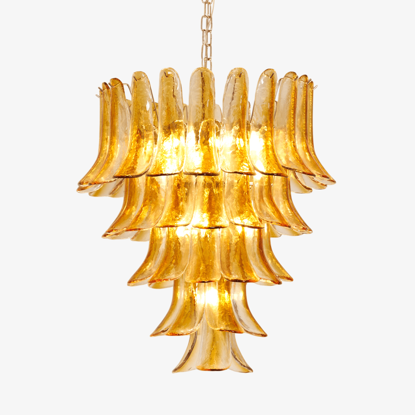 Aurora Kronleuchter Bernstein Lilie Murano Glas Geschichtet Mittelpunkt-Letslighting