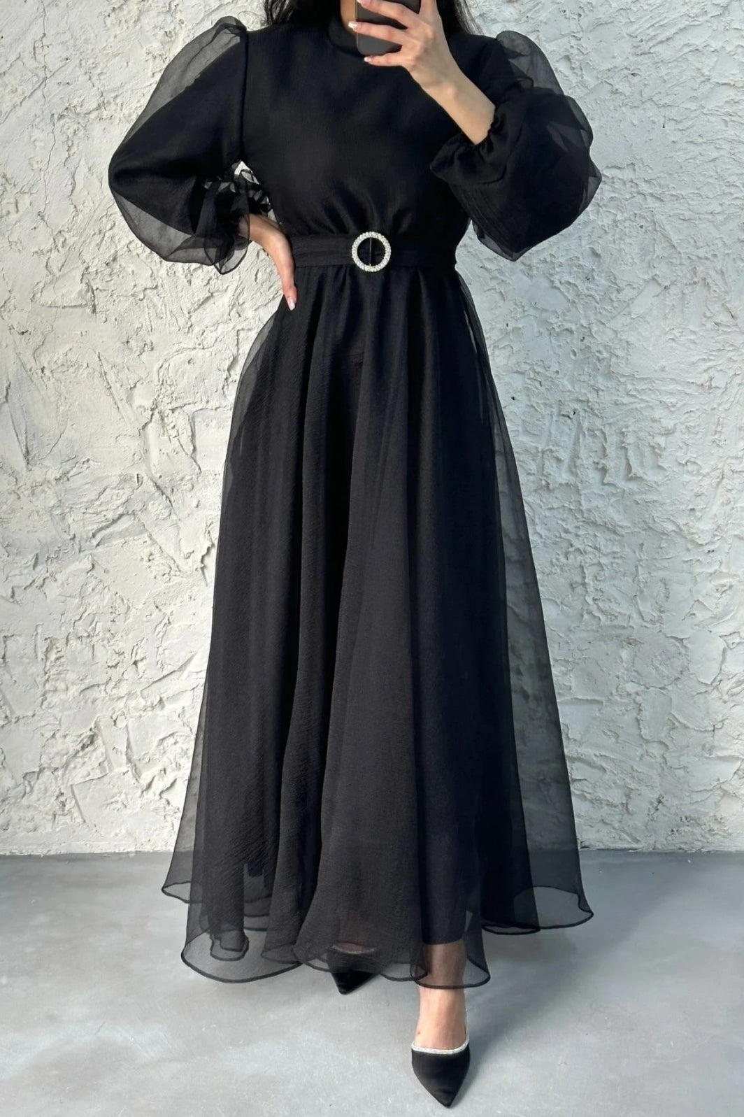 TISSUE FROCK BLACK