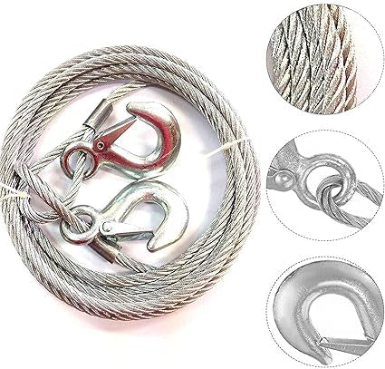 12 FT Emergency Towing Steel Wire Rope - 12 MM