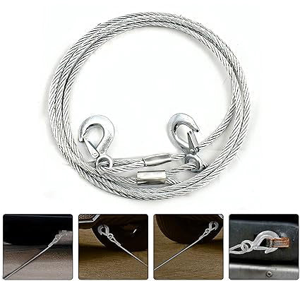 12 FT Emergency Towing Steel Wire Rope - 12 MM