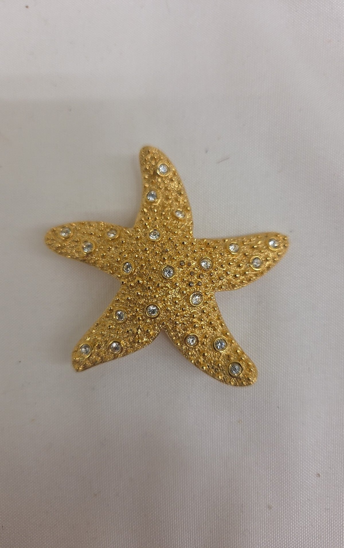 Swarovski Crystal Gold Starfish Brooch Pin