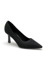 Zola Black Knit Fabric Court Heels