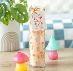 VELA DE TUBO CON ESTAMPADO DE HONGOS FUNKY