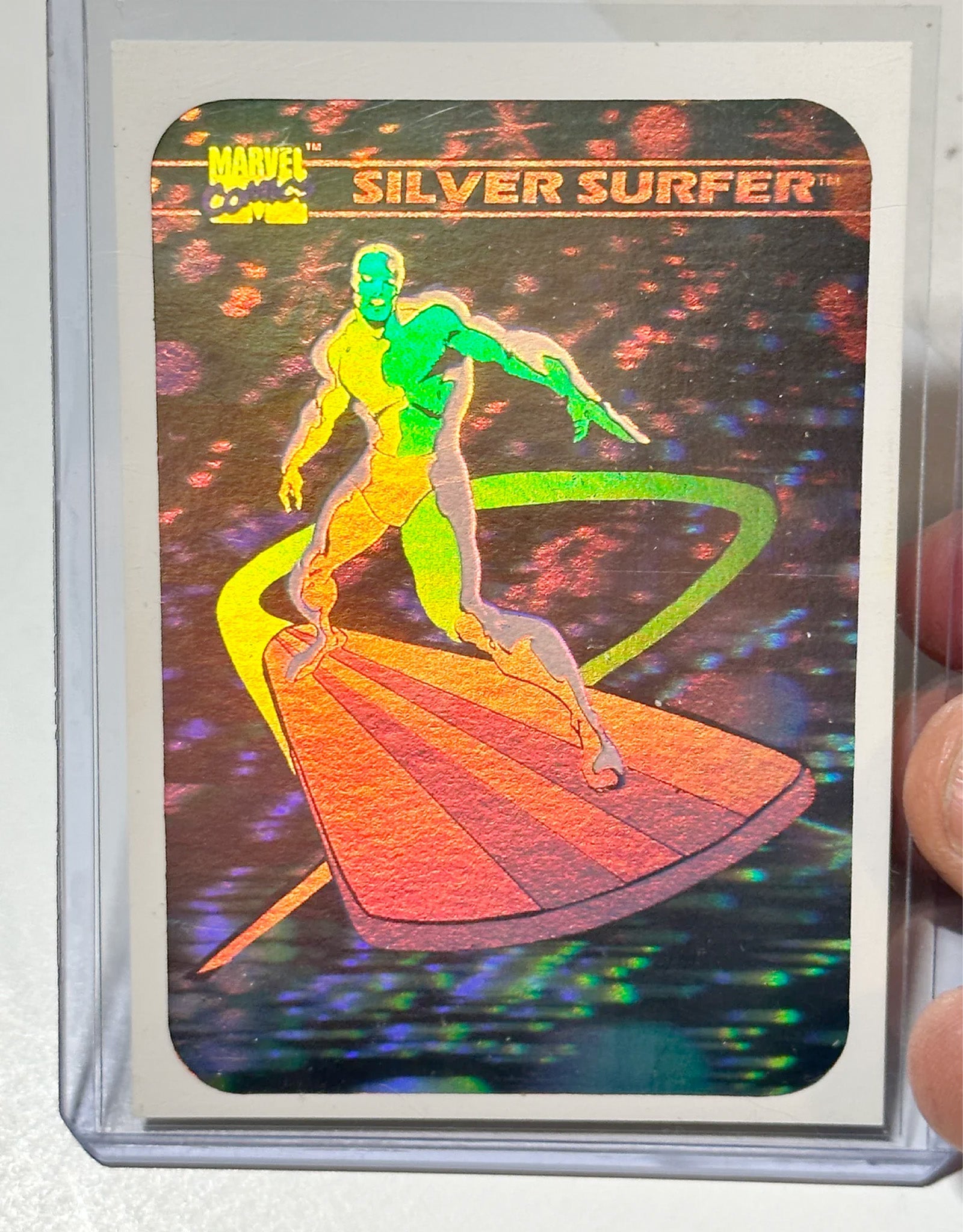 Marvel Silver Surfer card with colorful design