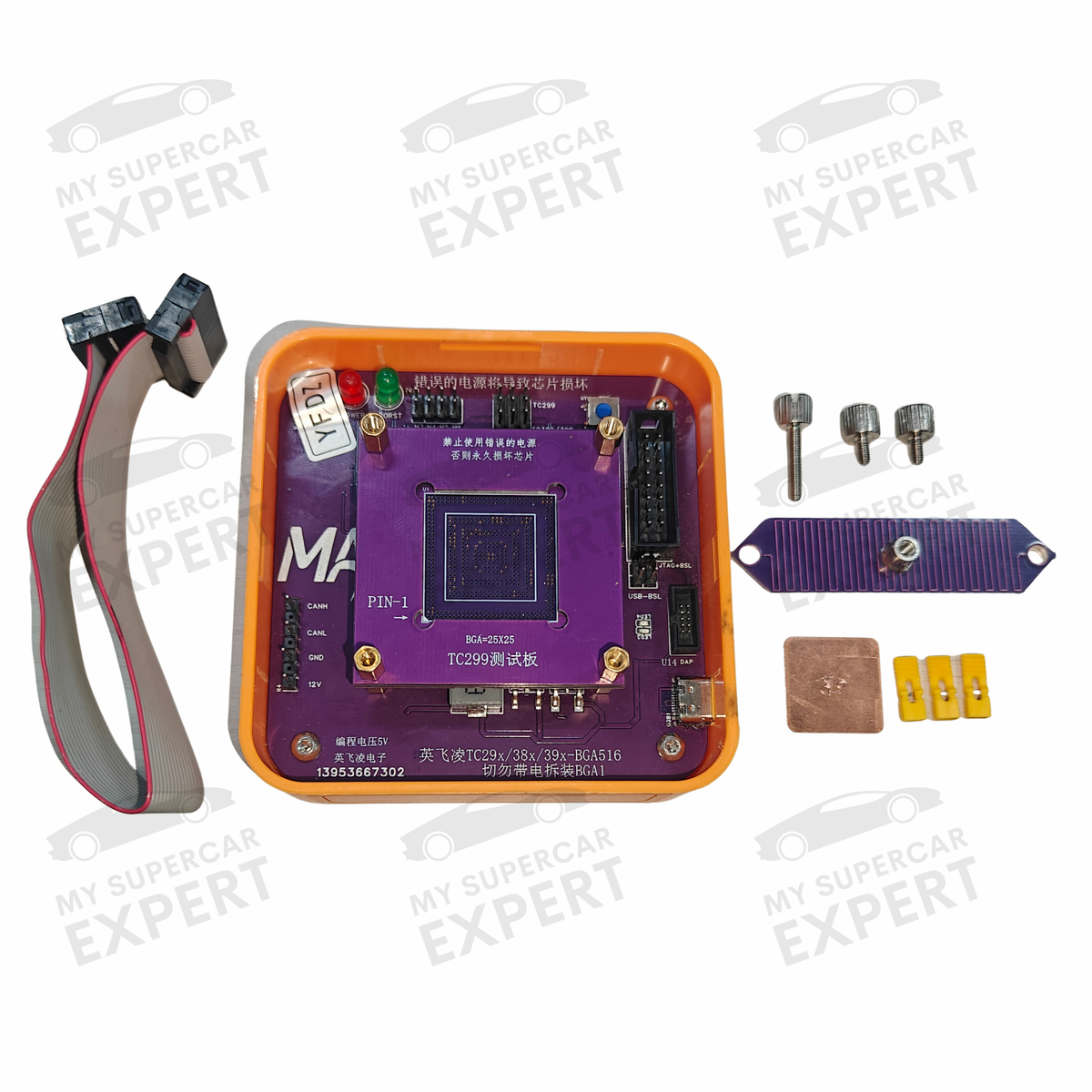 ECU CPU Read Write Adapter for BGA Infineon TC299/TC389/TC399 CPUs solderless used on MD1 / MG1 ECUs