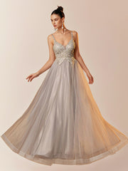 Contrast Lace Mesh Cami Prom & Evening Dresses Sparkly Lace Prom Dresses-ZS173