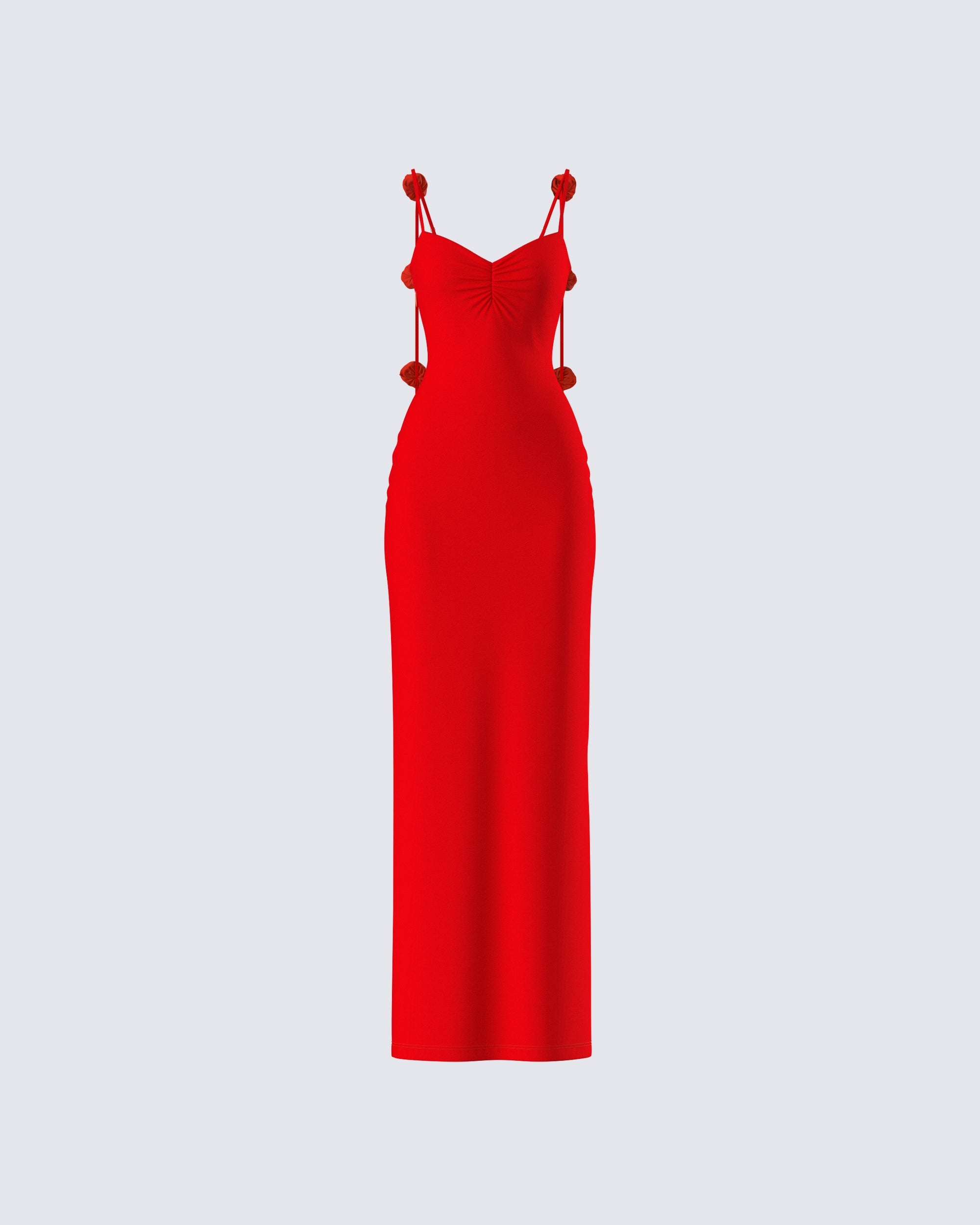 Women's red cotton maxi dress – FINESSE