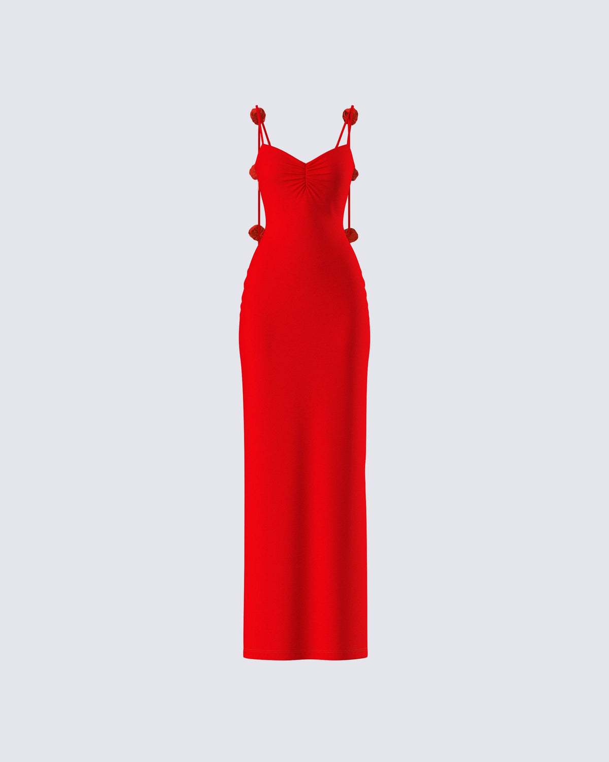 Women's red cotton maxi dress – FINESSE