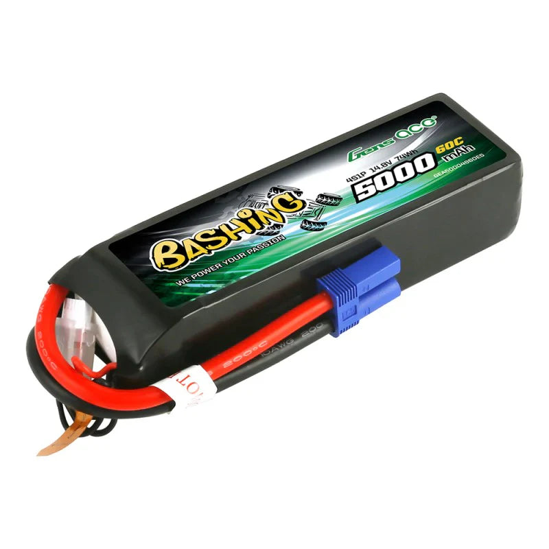 Gens Ace 5000 mAh 14,8 V 4S1P 60C Lipo-Akkupack mit EC5 Plug-Bashing-Serie - LiPo24.de
