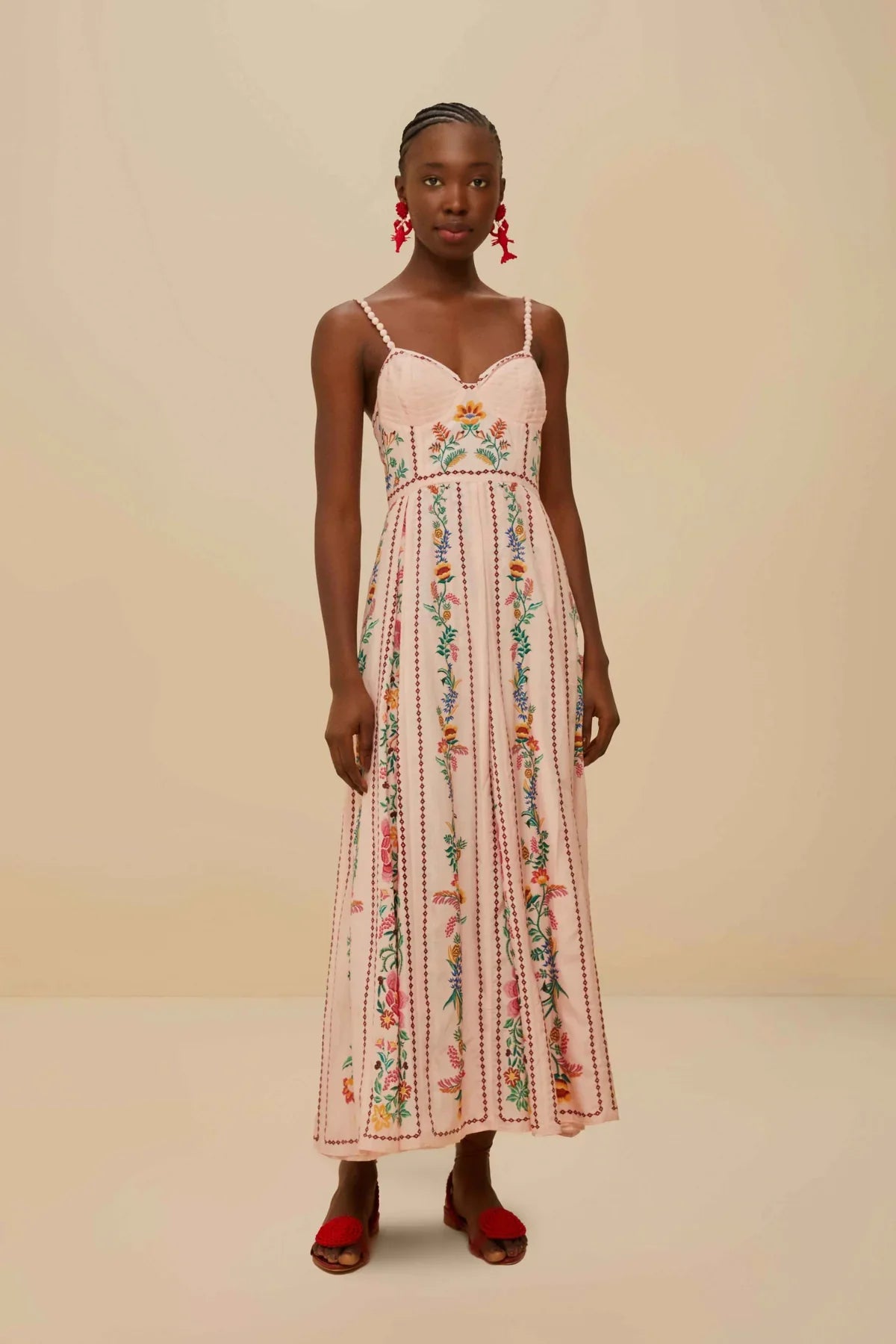 Farm Rio - Delicate Forest Pink Maxi Dress