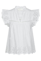 Kyoti Embroidery Top | White | Bluse fra Neo Noir