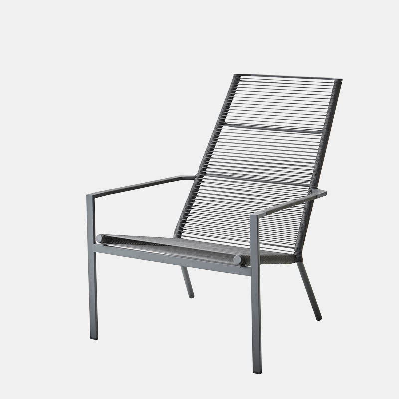 Fauteuil EDGE Dossier Haut – Caneline | Aluminium & Cane-line Rope | Design Minimaliste
