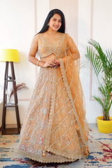 Radiant Burnt Orange Lehenga