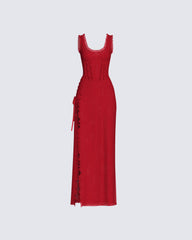 Women's red maxi dress – FINESSE