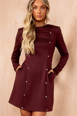 Morrigan Plum Studded Mini Dress