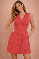 Hazel Pink Boucle Tailored Mini Dress