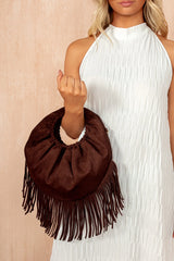 Adrianna Choc Suedette Detachable Chain Bag