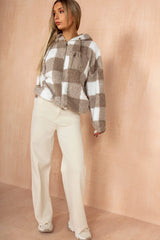 Polly Biscuit Check Teddy Jacket