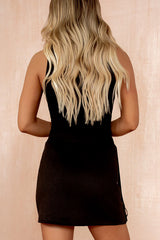 Izabella Black Faux Suede Tassel Skirt