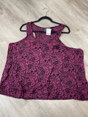Harley Davidson  Plum Shirt Tank top oversized XL black ghost skull & roses