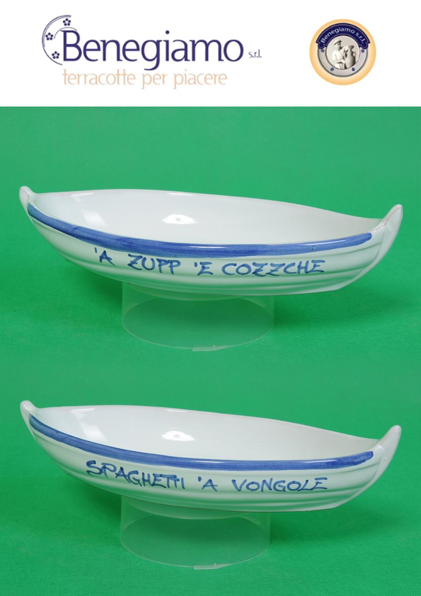 BARCA TERRACOTTA 40CM LINEA BLU "ZUPPA"
