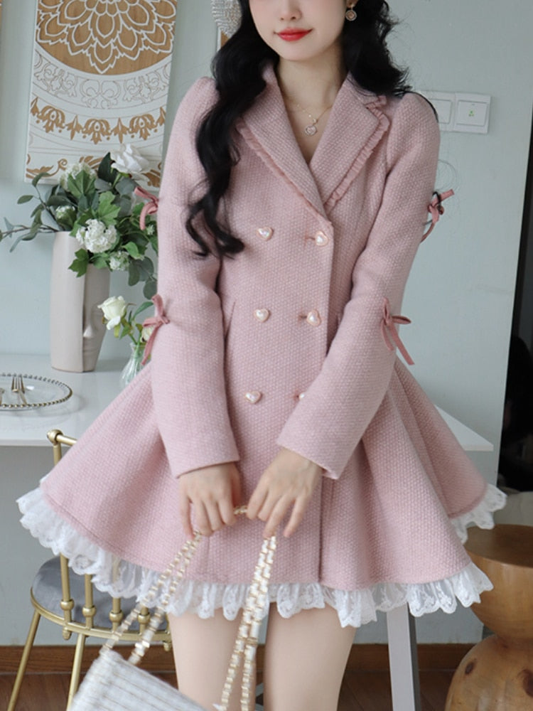 Korean Style Lace Party Mini Dress - Luxeventshub