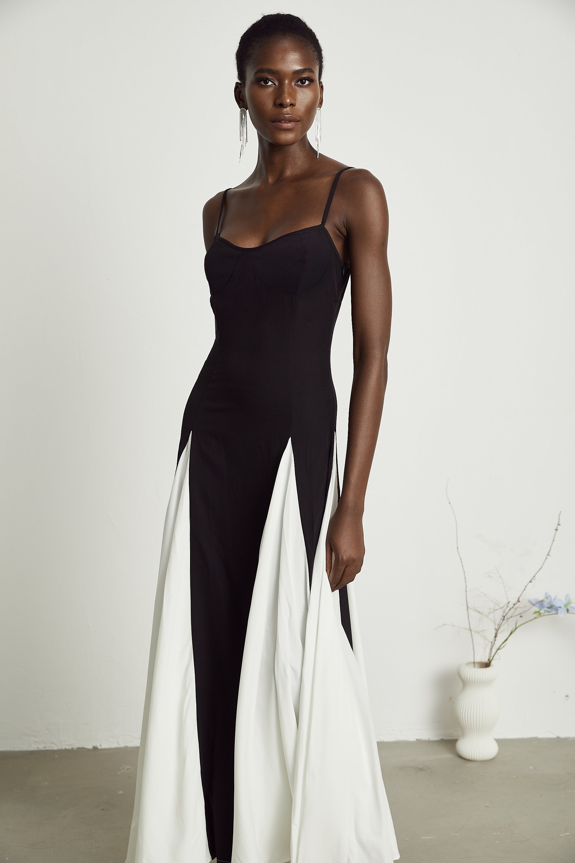 Sofie Two Tone Pleated Maxi Dress